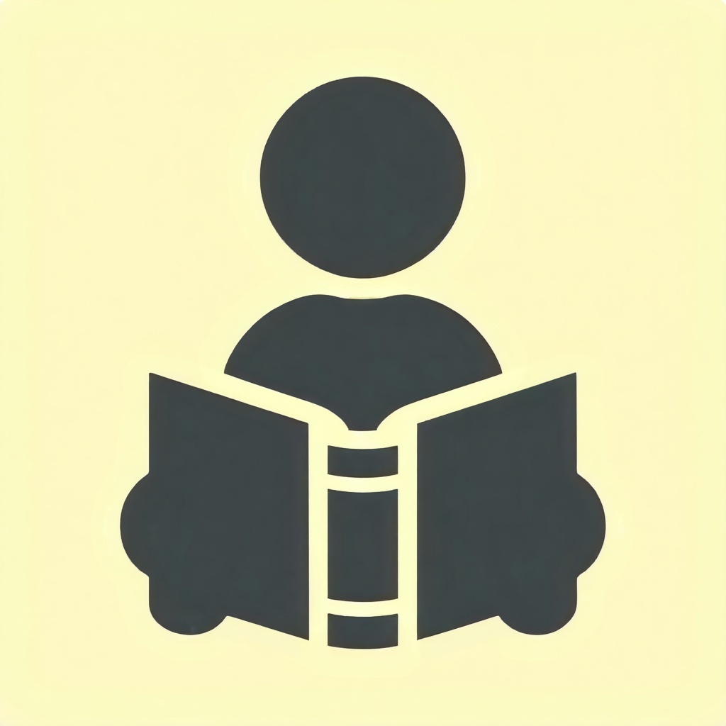 icon showing a person reading a book